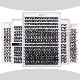 Magnetic SL lashes beside ruler to illustrate 10–16mm size range
