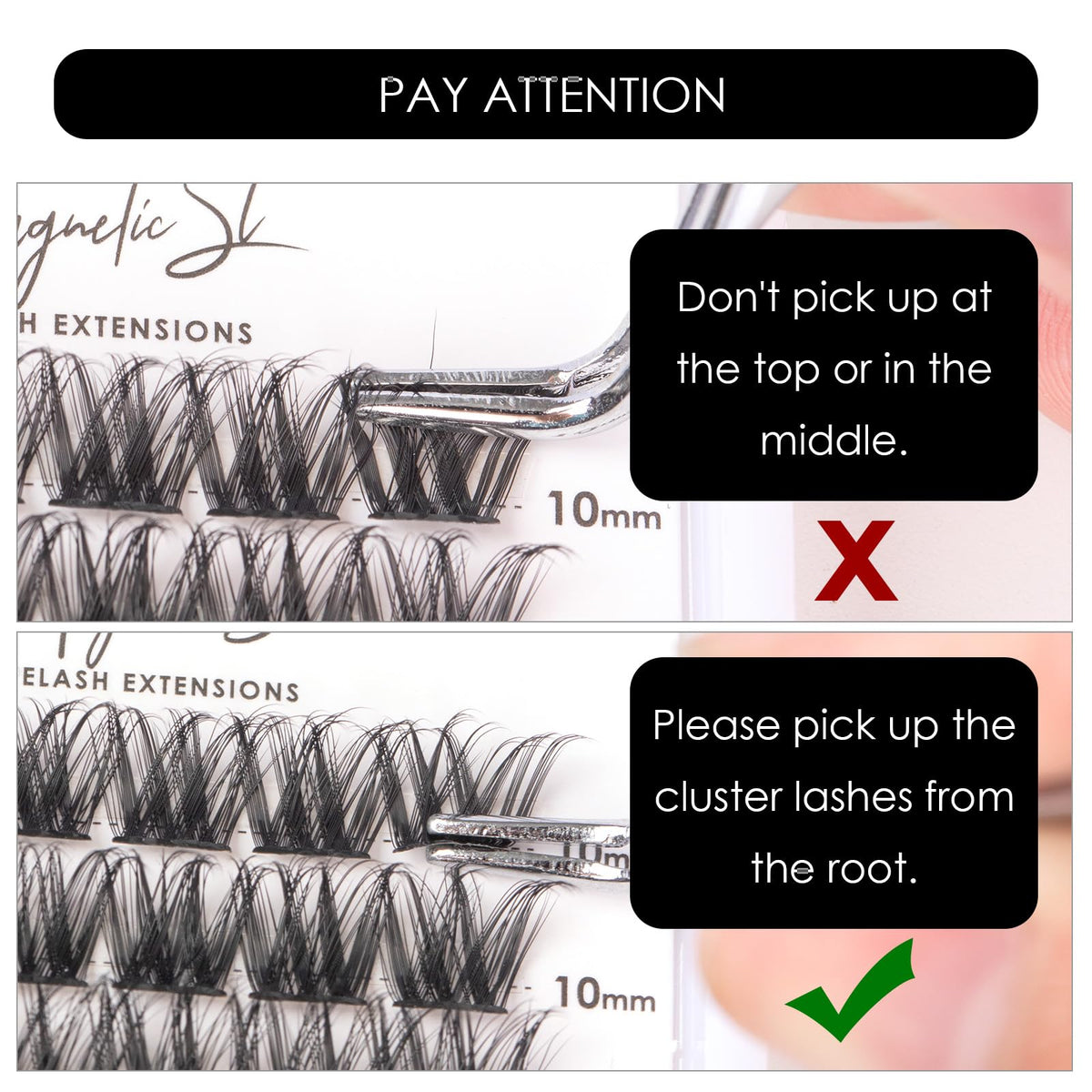 Magnetic SL tray layout with mixed 10–16mm clusters for tailored volume and styling