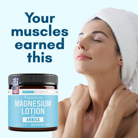 Magnum Solace applied to child’s legs for soothing pre-bed massage