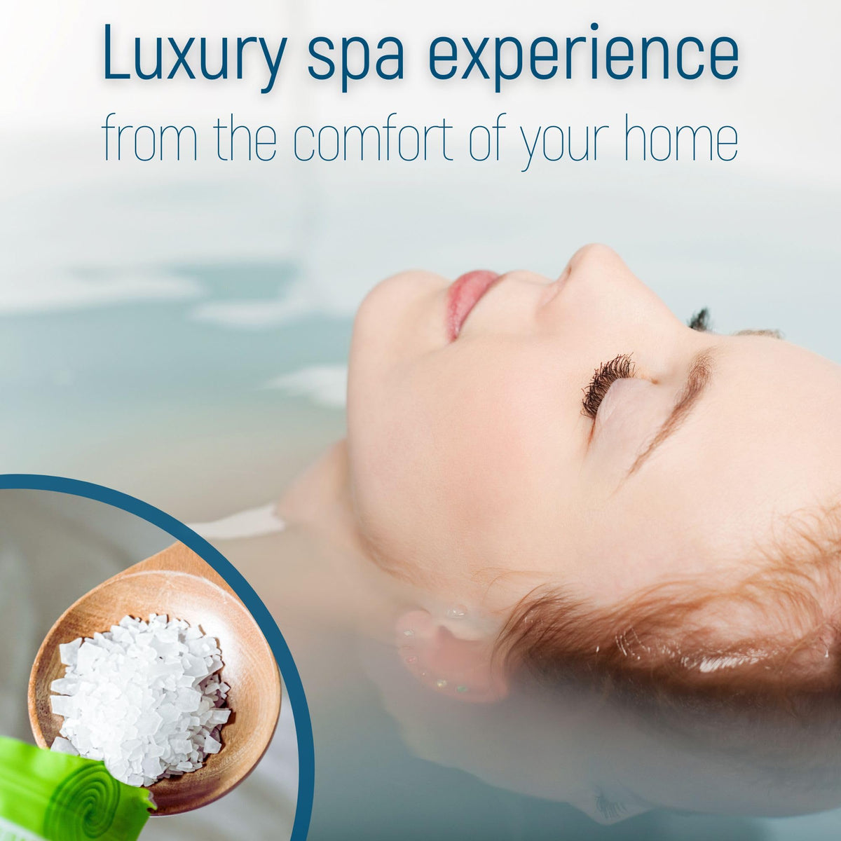 Magnum Solace flakes dissolving in a bathtub demonstrating relaxing soak preparation benefit