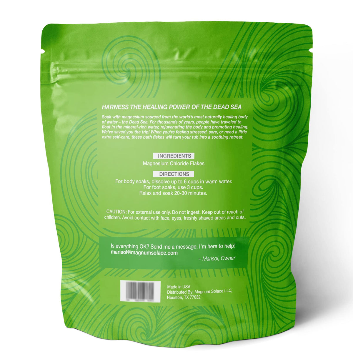 Magnum Solace ingredient label close-up showing single-ingredient purity for transparent sourcing benefit