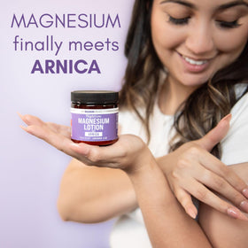 Magnum Solace ingredients label highlighting magnesium and arnica benefits