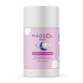 MagSol Organics front view of Enchanted Dreamer stick showing label and size benefit: gentle formula