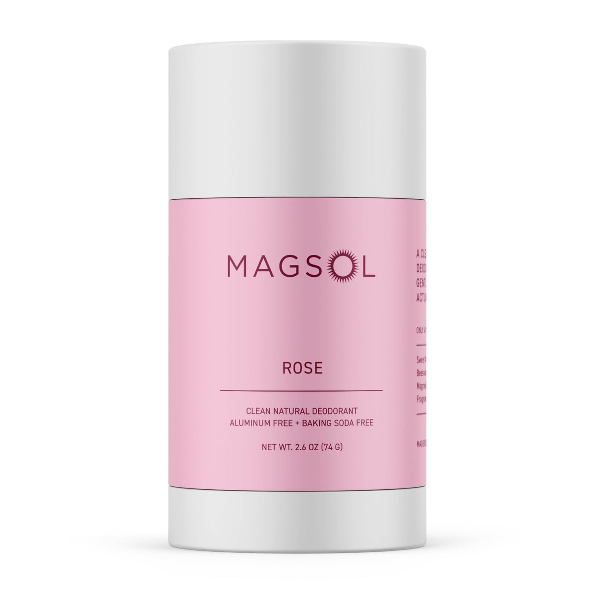 MagSol Organics front packaging showing brand and rose scent for confidence