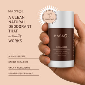MagSol Organics close-up of deodorant texture for smooth glide and moisturizing benefit