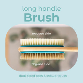 MainBasics close-up of soft and firm bristles illustrating dual-sided exfoliation