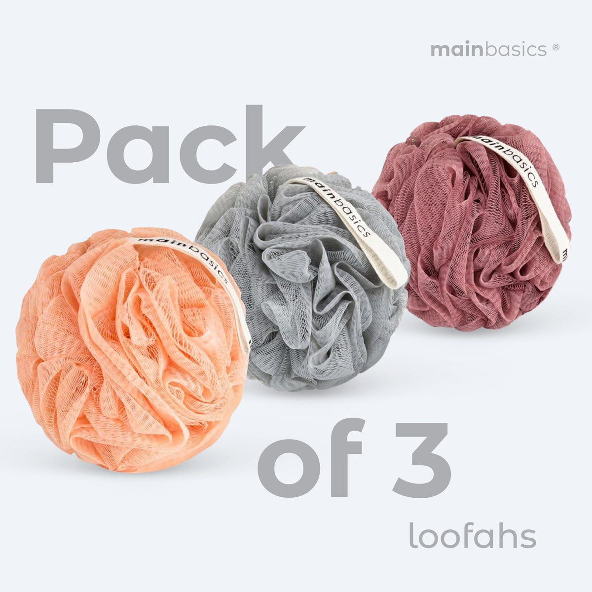 MainBasics three coral poufs arranged to show pack quantity and rotation convenience