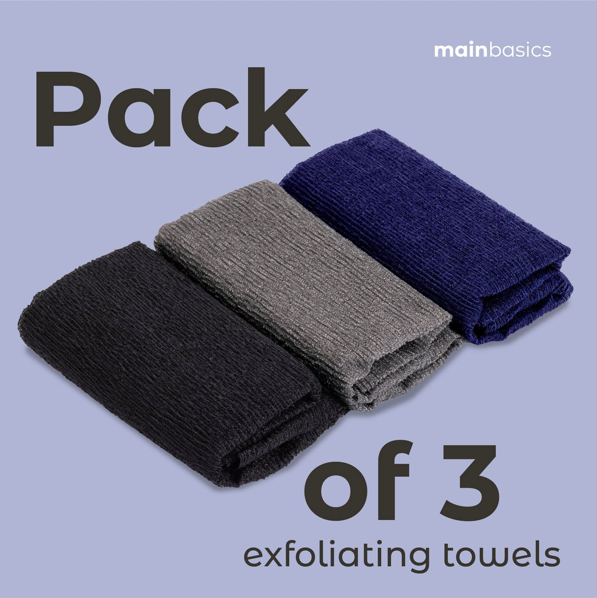 MainBasics folded towel in travel bag demonstrating compact, travel-ready convenience