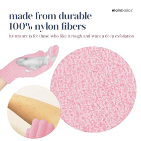 MainBasics glove worn on hand demonstrating snug wet grip benefit: secure control while scrubbing