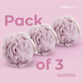 MainBasics loofah producing rich foam to save body wash use