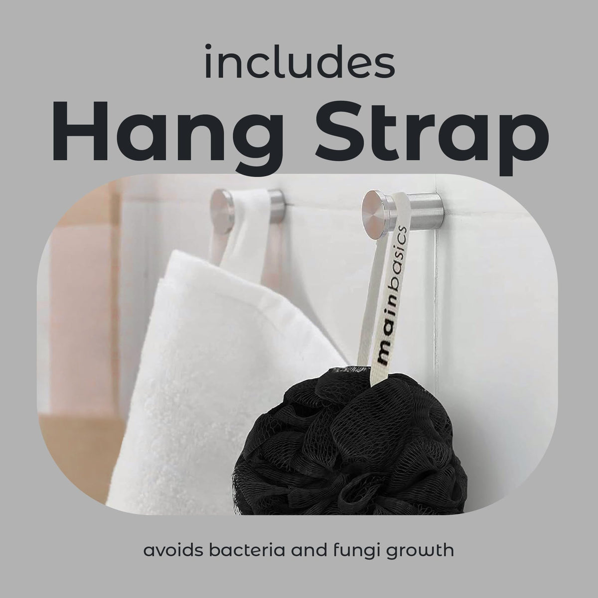 MainBasics packaging label and material detail indicating durable construction
