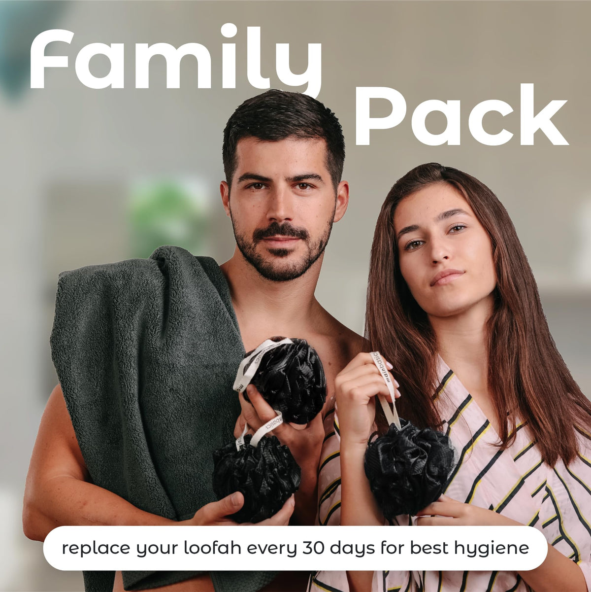 MainBasics single pouf packed in toiletry bag for easy travel convenience