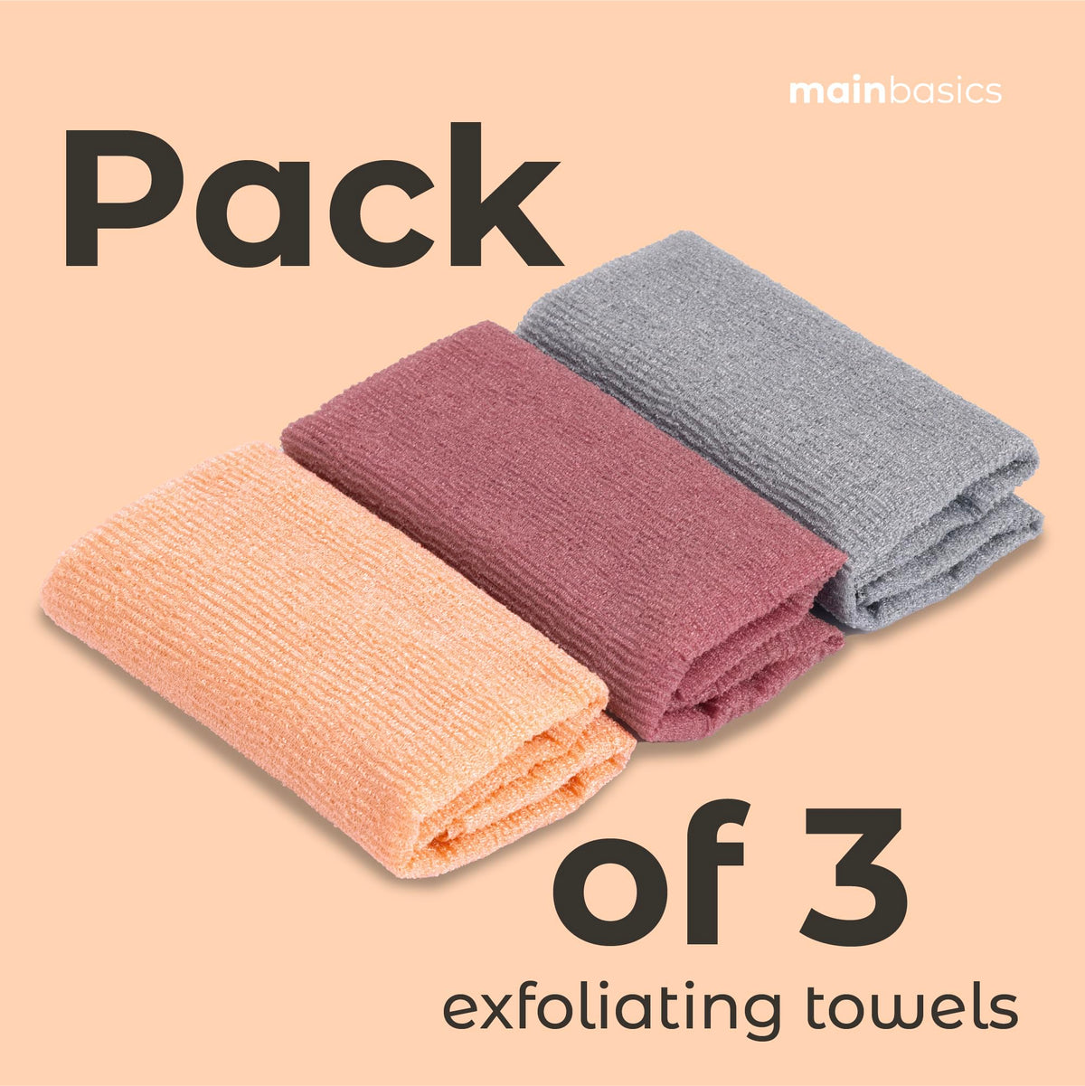 MainBasics three-pack folded display indicating rotation and value benefit