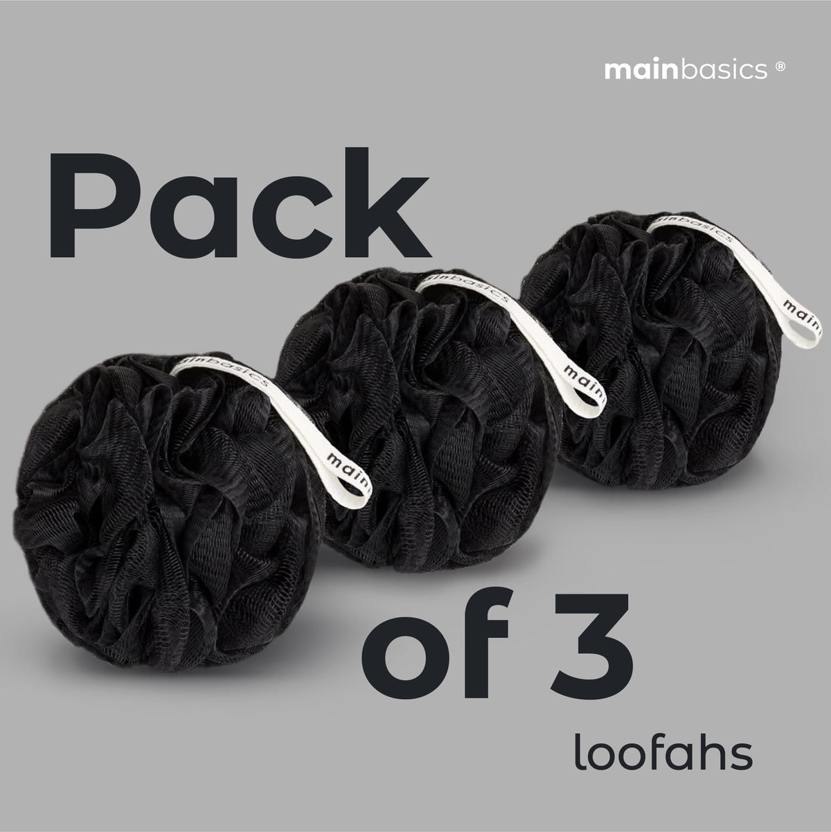 MainBasics trio set displayed on bathroom shelf conveying coordinated style