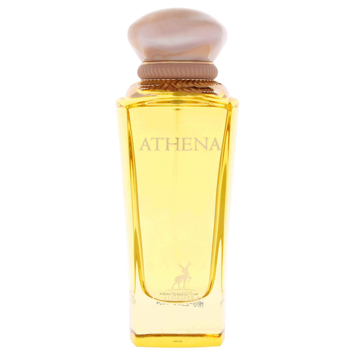 Maison Alhambra Athena close-up of cap and label highlighting premium finish