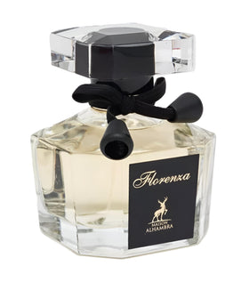 Maison Alhambra Florence bottle in hand to show 3.4 oz scale and portability benefit