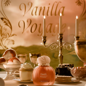MAISON ASRAR texture visual with warm tones illustrating gourmand creamy impression benefit