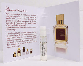 Maison Francis Kurkdjian vial in hand illustrating small size and easy travel benefit
