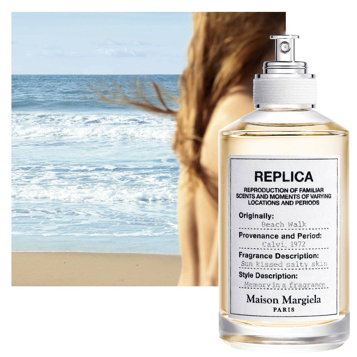 Maison Margiela close-up of bottle label and textured glass highlighting elegant detail