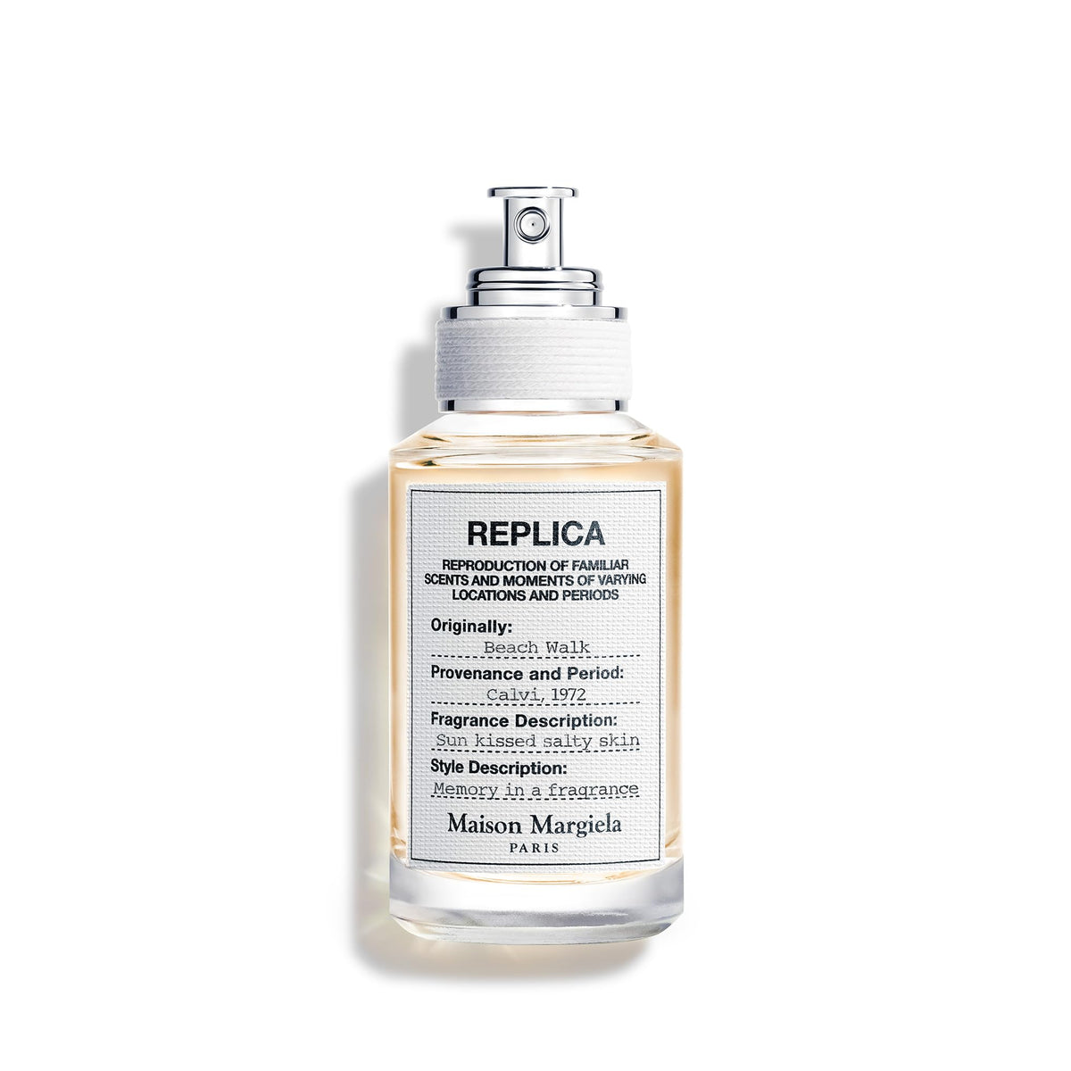 Maison Margiela front bottle view showing compact refillable design and portability