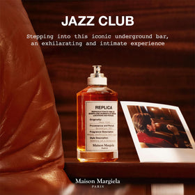 Maison Margiela Jazz Club texture close-up evoking tobacco accord and rich fragrance depth
