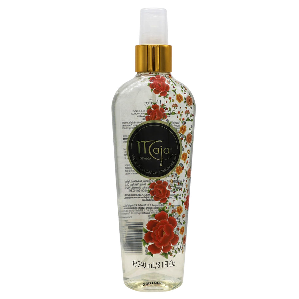 Maja front bottle showing label and elegant floral design for instant identification and appeal