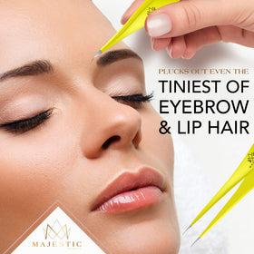 Majestic Bombay tweezers removing eyebrow hair for accurate grooming results