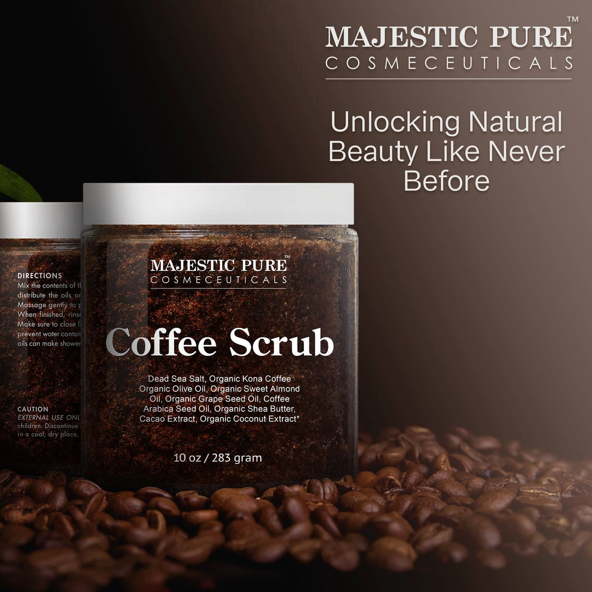Majestic Pure shea and cocoa butter detail emphasizing hydration and antioxidant support