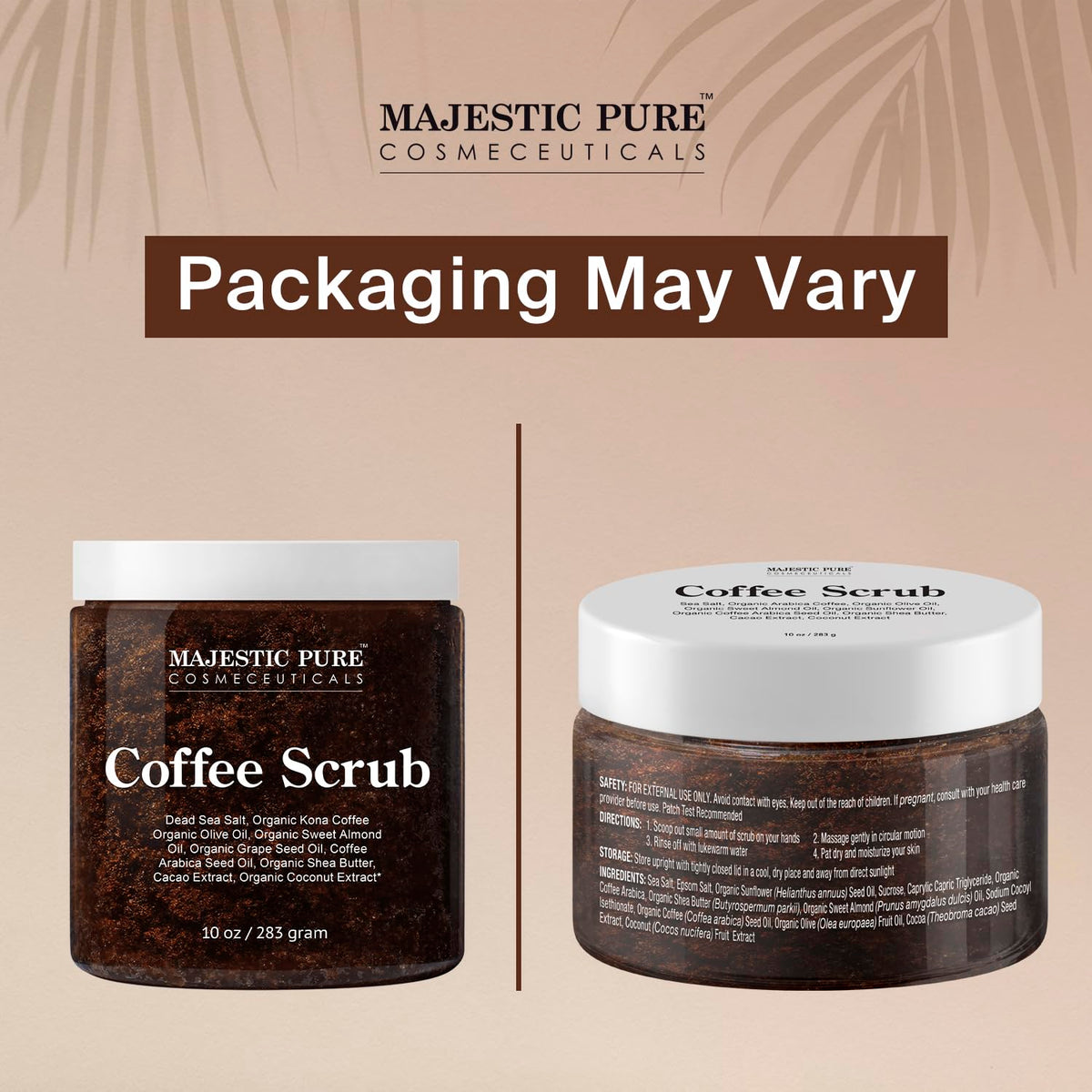 Majestic Pure close-up Arabica beans conveying caffeine source and freshness