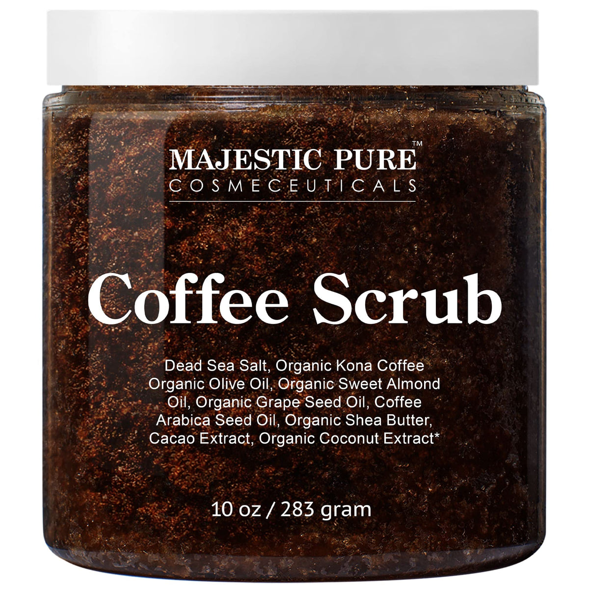 Majestic Pure front jar shot showing label and 10 oz size for confident purchase