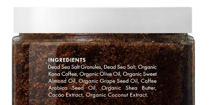 Majestic Pure scrub on a hand demonstrating application and gentle exfoliation