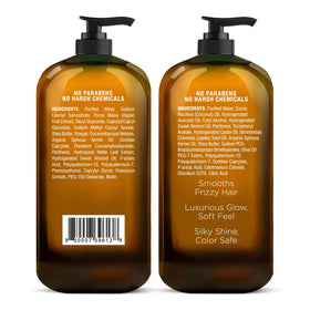 Majestic Pure before and after hair photo emphasizing smoother, shinier, frizz-reduced results