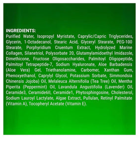 Majestic Pure ingredient label close-up showing ceramides, vitamins and vegan collagen