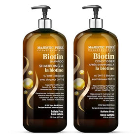 Majestic Pure label closeup highlighting key ingredients and sulfate-free claim