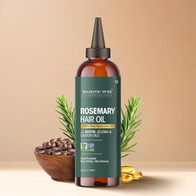 Majestic Pure oil texture pouring to show lightweight, nourishing consistency