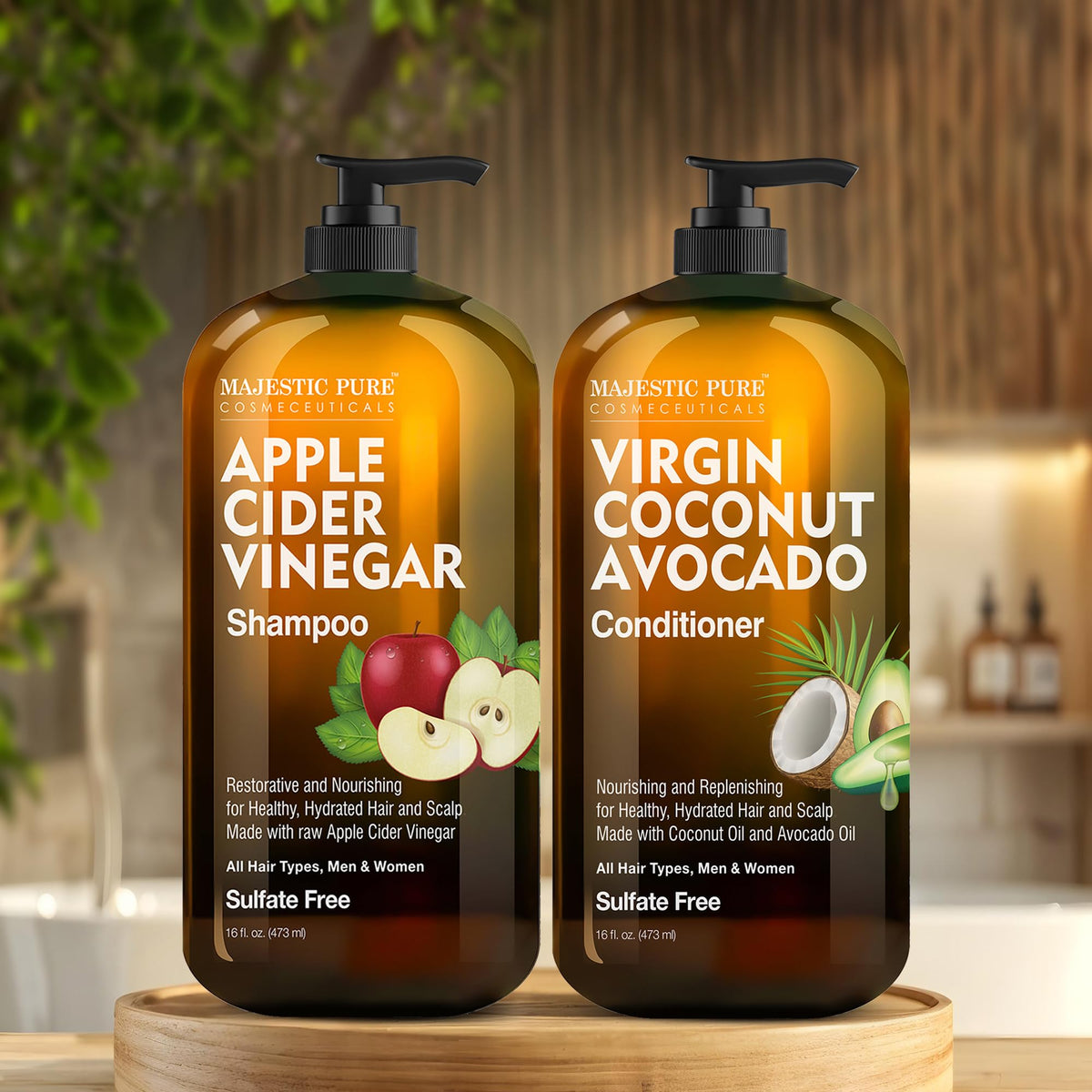 Majestic Pure shampoo texture on hand showing clarity and light lather for gentle cleansing