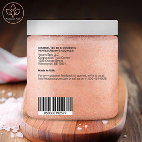Majestic Pure tub label detail with ingredient list visible, conveys transparent natural sourcing