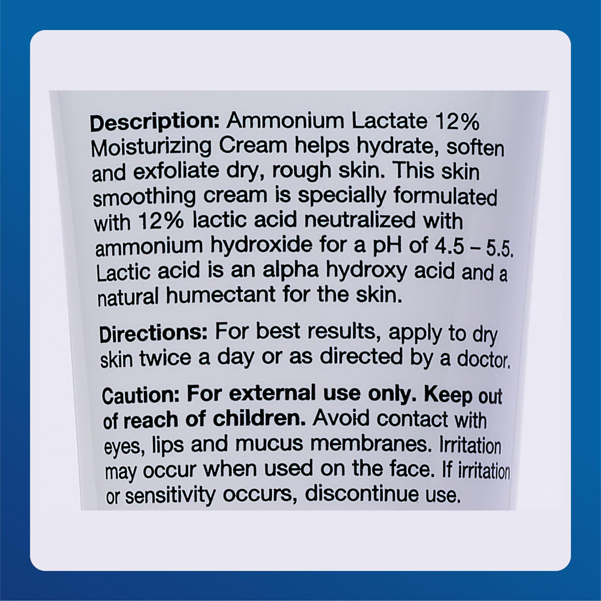MAJOR label close-up highlighting lactic acid 12% and pH information for informed choice