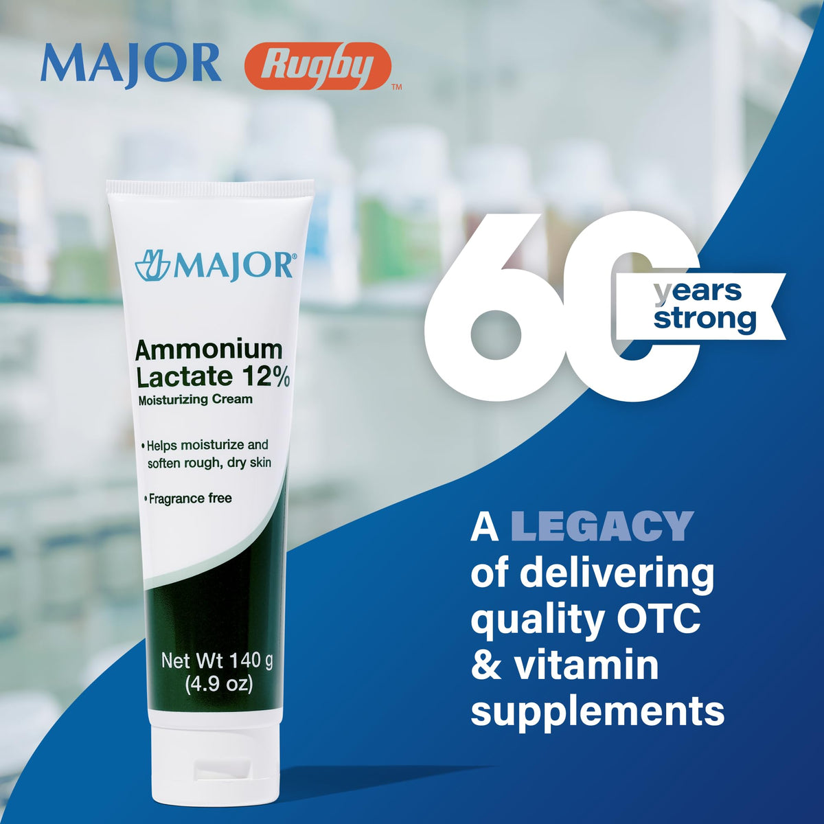 MAJOR tube on bathroom shelf in lifestyle scene suggesting daily skincare routine benefit