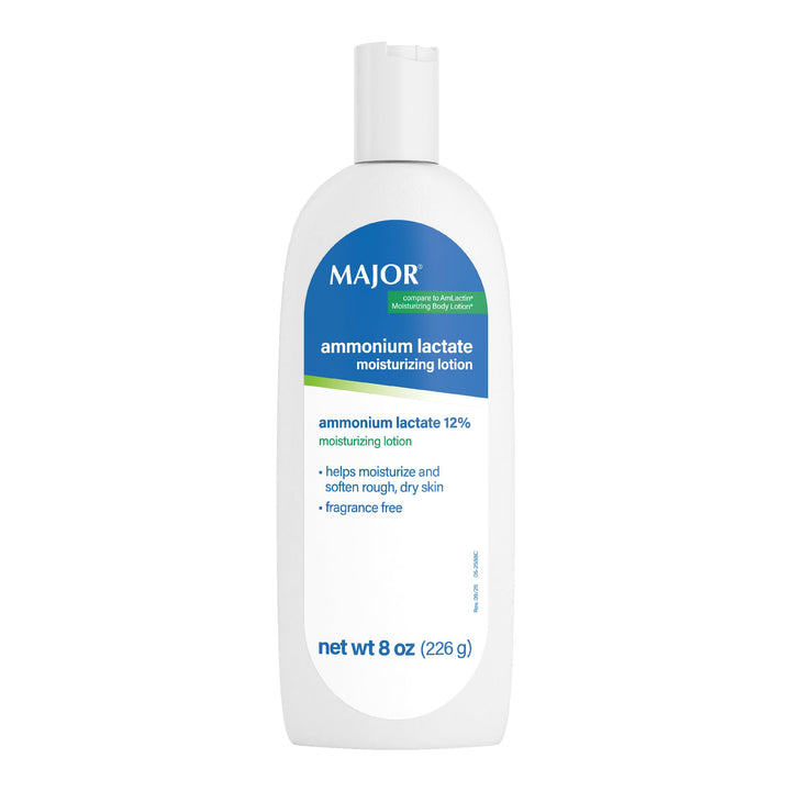 MAJOR front packaging showing 8 oz bottle and clear labeling benefit moisturizing
