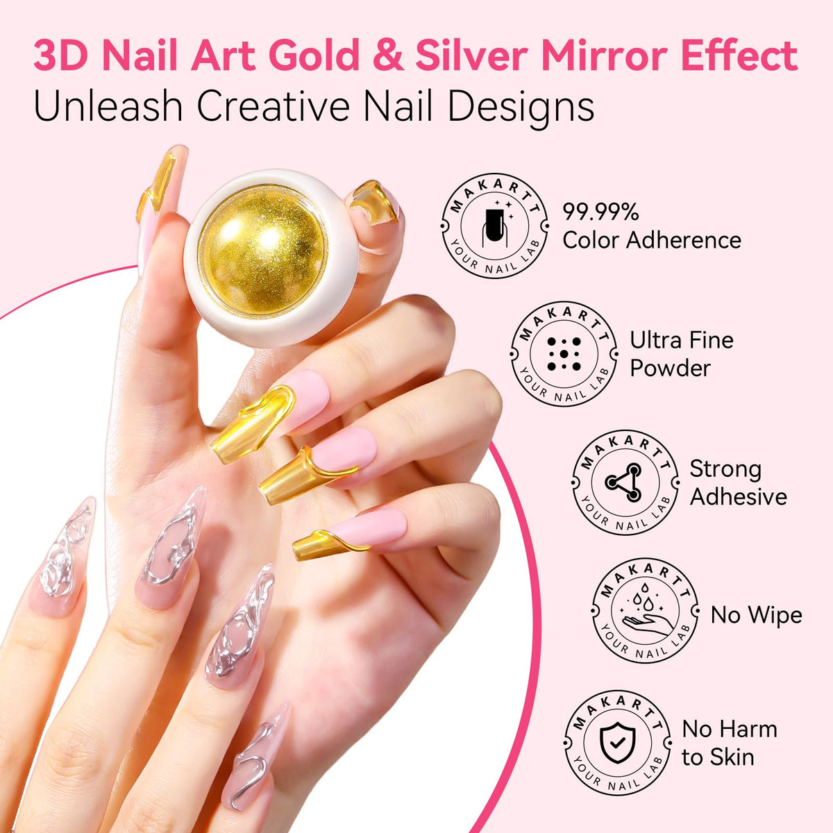 Makartt 3D sculpting gel needle-tube close-up for precise embossed control