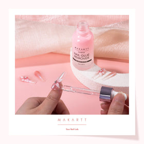 Makartt aftercare with cuticle oil showing gentle care following glue removal