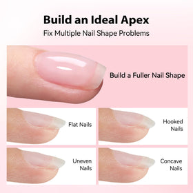 Makartt built apex on a natural nail illustrating added strength