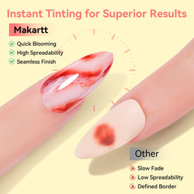 Makartt brush applying blooming gel to nail enabling easy marble effects