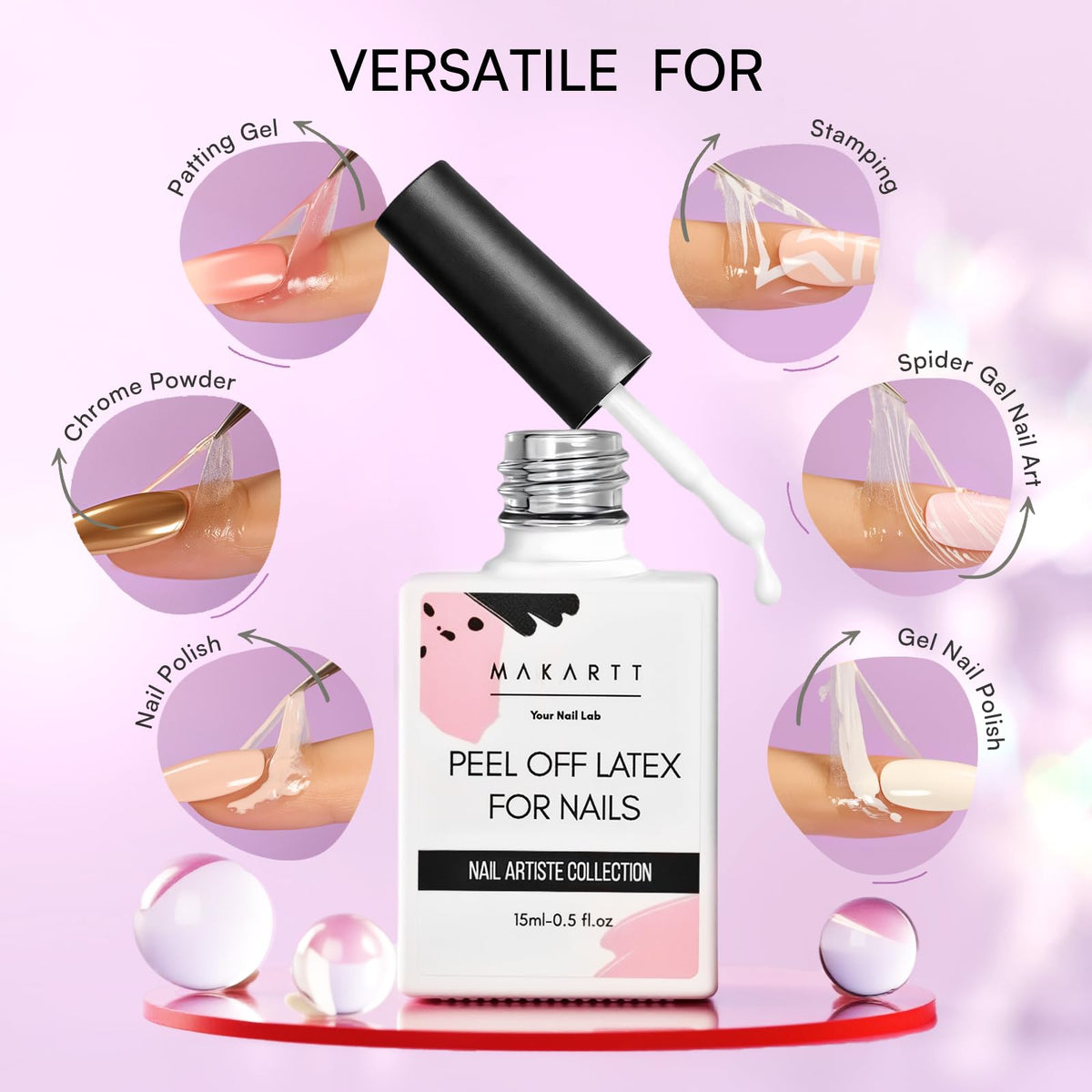 Makartt applied around cuticle area protecting skin during polish application