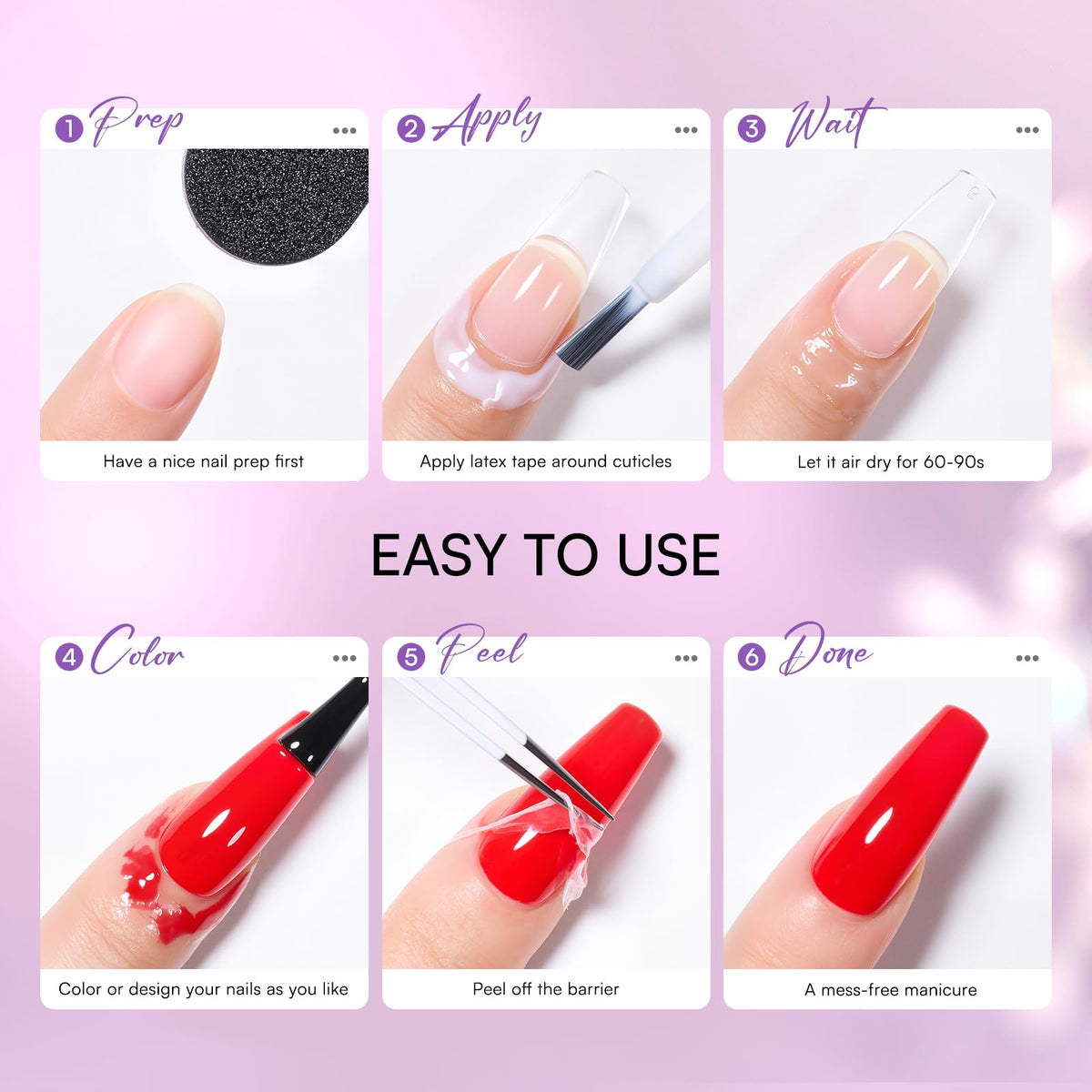 Makartt before and after manicure comparison showing reduced cleanup