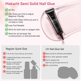 Makartt before and after press-on nails showing stronger hold