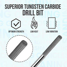 Makartt drill bit mounted in electric file shank demonstrating compatibility and stability
