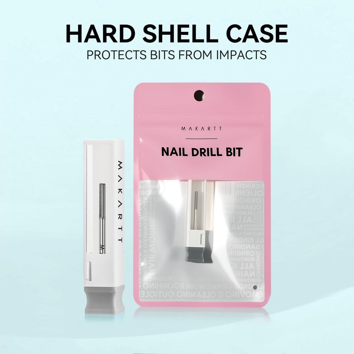Makartt closeup of angled tip showing sharpness for accurate cuticle shaping benefit
