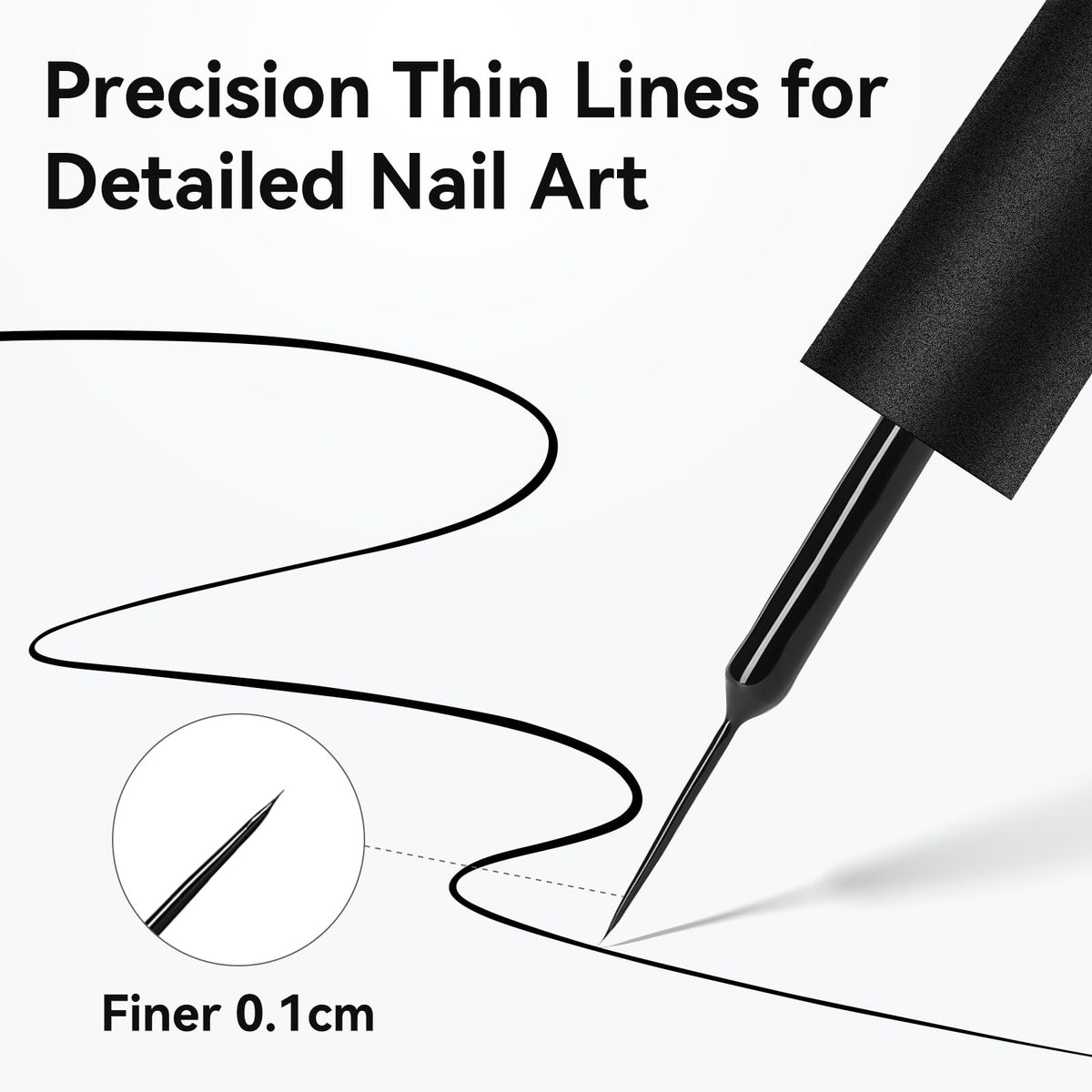 Makartt black gel liner painting a crisp stroke for sharp contrast